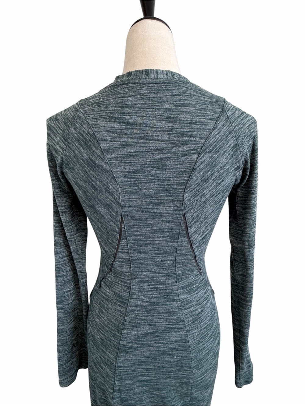 lululemon athletica &go Where to Heathered Teal Long-Sleeve Bodycon Dress - Picture 6 of 9